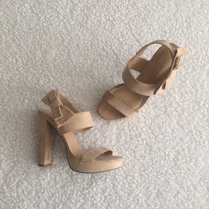 Lauren Conrad Suede Nude Heels